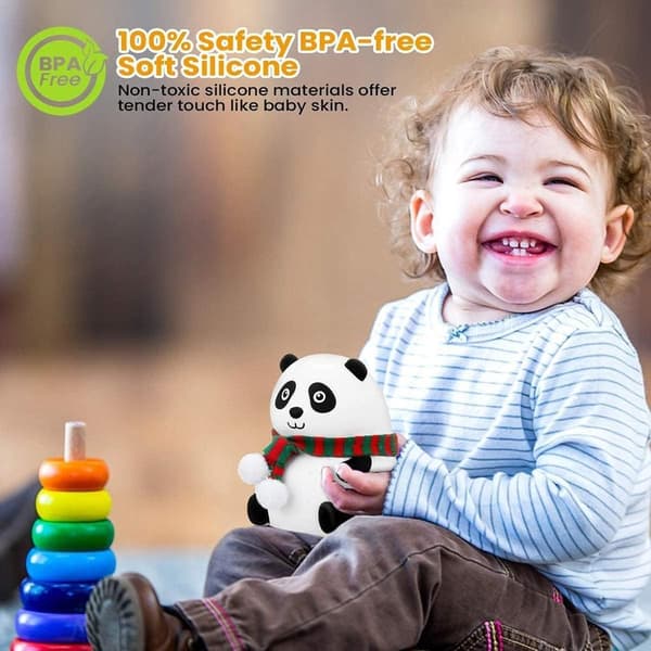 Natlampe Børn LED Sengelampe Silikone Panda Lampe USB