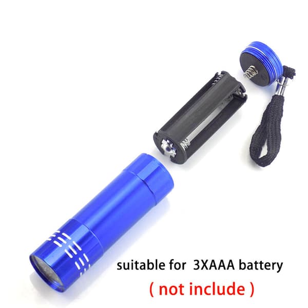 1x Mini kynälamppu LED-taskulamppu tasku pieni AAA-paristo hopeinen