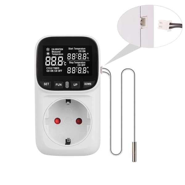 Digital display termostat temperaturregulator stik