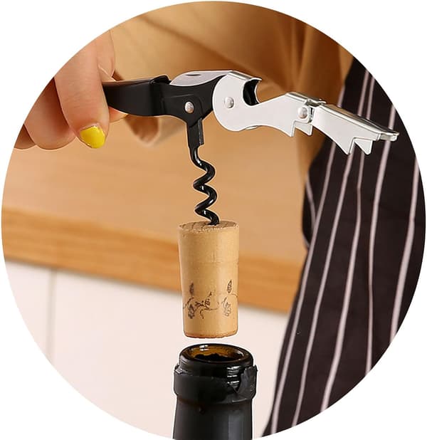 Flaskeåbner Rustfrit Stål Restaurant Tjener Sommelier Bar - 10 Sort