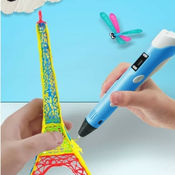3D-penna för barn - 3D-pennkit med intelligent LED-display och USB-laddning - Blå