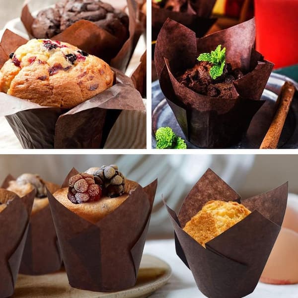 200 tulipanformede cupcakeforme, velegnede til muffinforme og cupcakes.