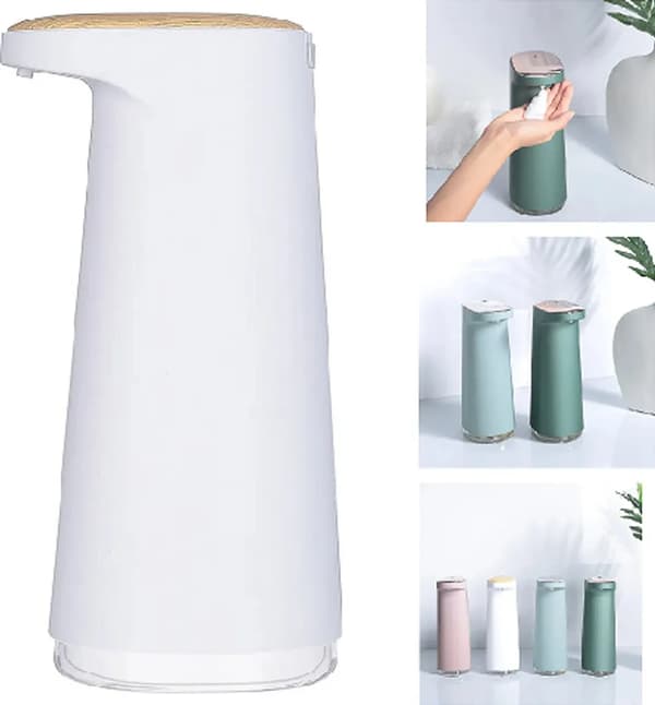 Automatisk sæbedispenser, opvaskemiddeldispenser, 450 ml, USB genopladelig, IPX4 WP, hvid