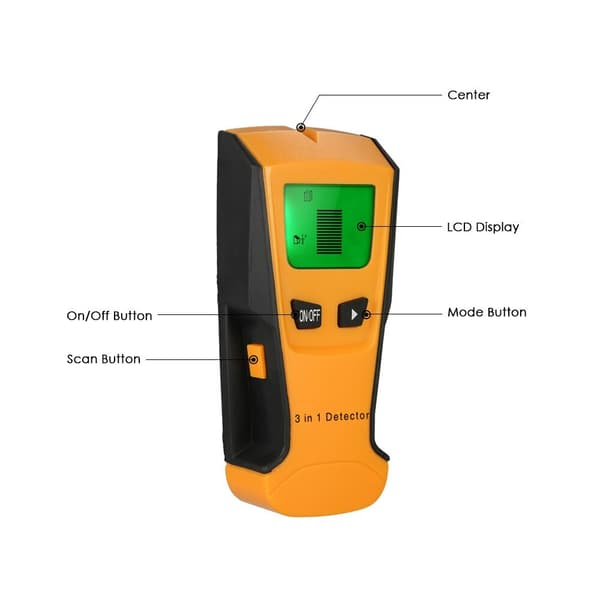Stud Finder 3 i 1 Multifunktionel LCD Digital Vægdetektor Metal