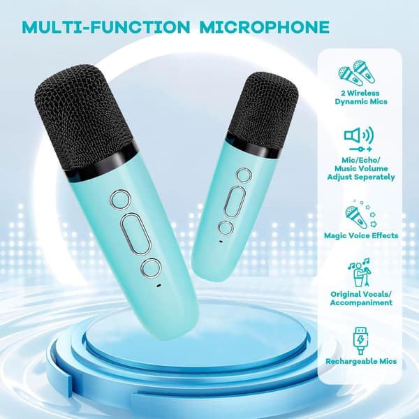 Karaokemaskin, Bluetooth-karaoke, med 2 mikrofoner