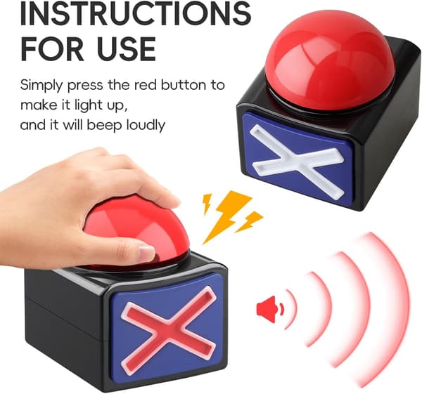 Spelbuzzer-svarsknapp för frågesporter (utan batterier)