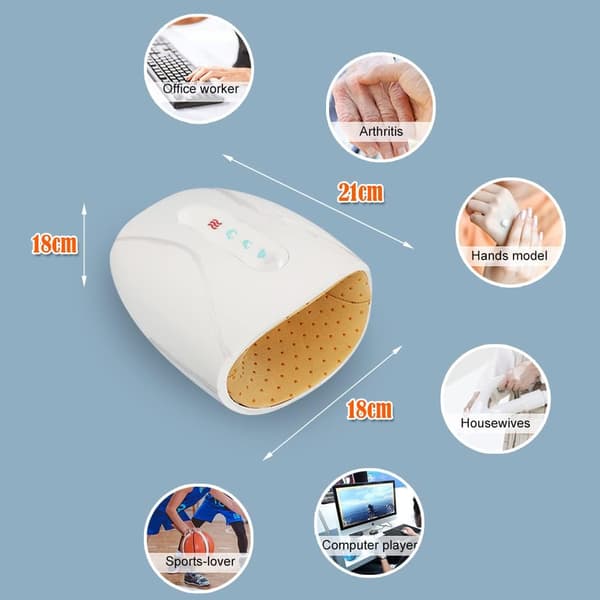 Håndmassager, kompressionmassage af håndflade og fingre - hvid