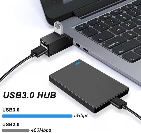 USB 3.0 hub, 4-ports USB splitter forlænger adapter. multi-port data hub, egnet