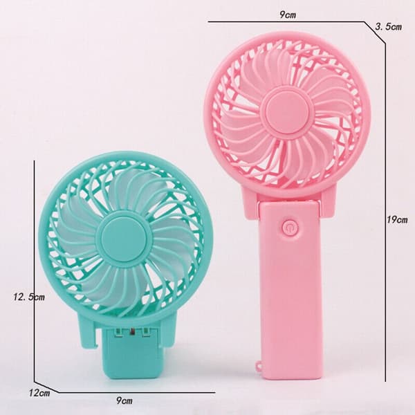 Mini Håndholdt Ventilator Bærbar Sammenfoldelig Bordkøler USB Genopladelig - Blå