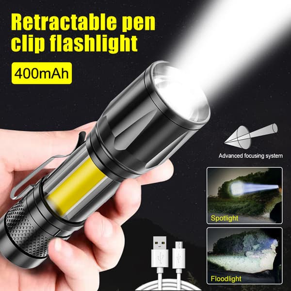 Erittäin kirkas LED-taktinen taskulamppu, USB-ladattava