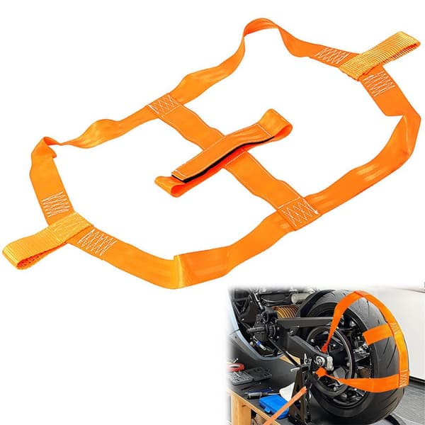 Motorcykel surringsstropper, trailer surringsstropper, højstyrke polyestermateriale, ultra-holdbare, orange.