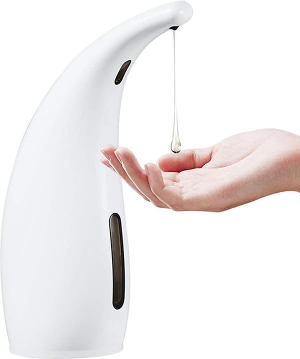 Automatisk desinfektionsmiddeldispenser, sæbedispenser m/ infrarød sensor, Velegnet til håndsæbedispenser til badeværelse og køkken, 300 ml - hvid