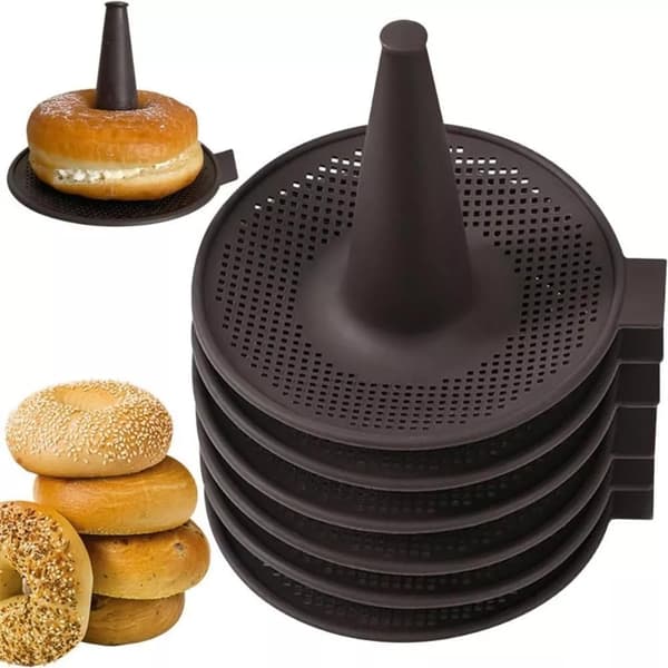 Donut bageforme, donut bagepladesæt, 6-delt kageformssæt til donutkageforme (6-delt sæt, kaffefarve)