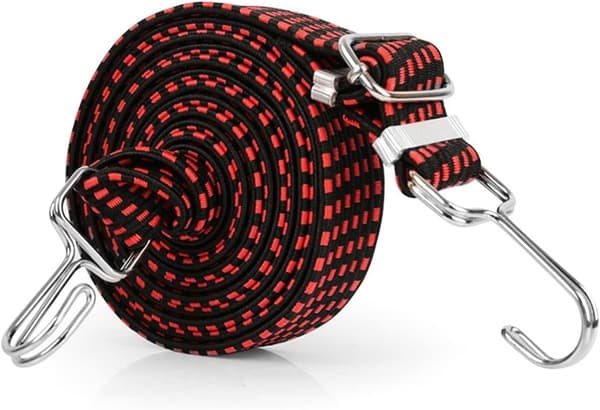 Elastiske cykelstropper, cykelbagagestropper med gummirebkroge, 2-pak (2 meter)