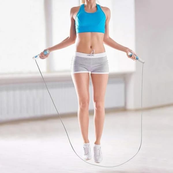 Justerbart hopprep, speed rope, smart räknare, LCD-display, rosa