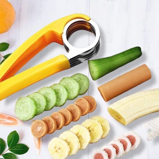 Sæt med 3 bananskærere i rustfrit stål