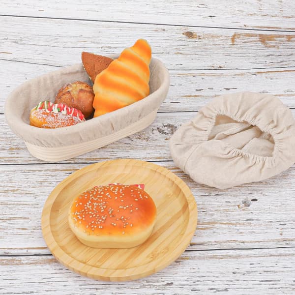 2-pack brödjäskorgsfoder – naturlig rotting oval bakdegduk – 10x6 tum