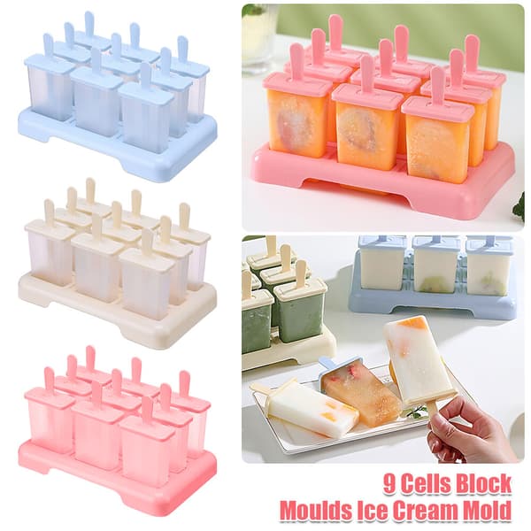 Cellblockformar Glassform Isglass Gelé Pop Popsicle Maker Formbricka Blå
