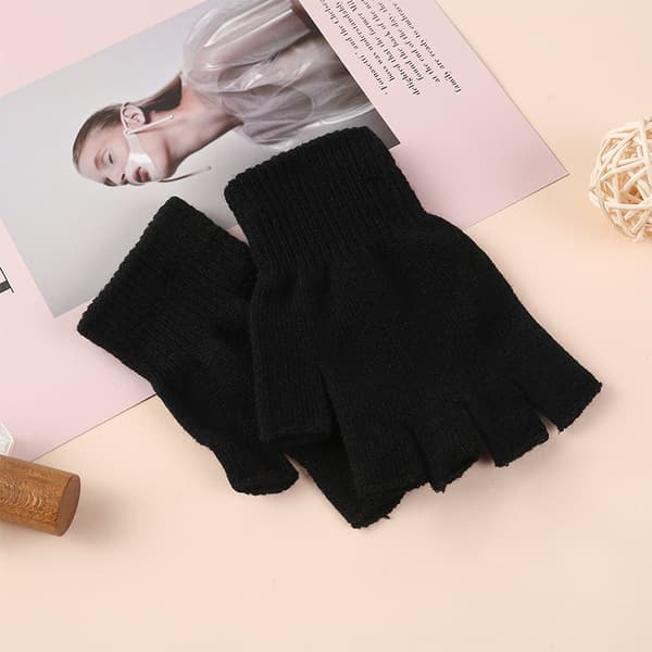 12 par unisex akryl fingerløse handsker elastisk touchscreen strikket termisk afslappet