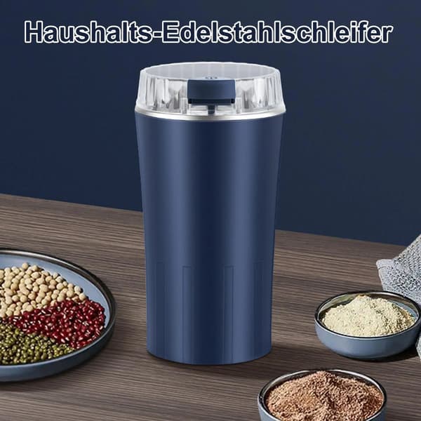 Elektrisk kaffekværn, kraftfuld krydderikværn, robuste og holdbare knive i rustfrit stål, bærbart design.