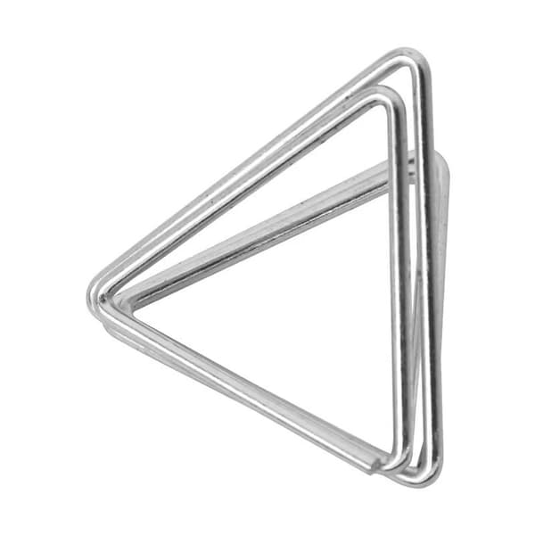 Et sæt med 20 sølvfarvede trekantede sticky note clips/noteholdere i metal