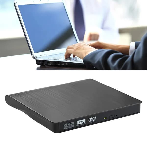 Eksternt DVD/CD-drev, USB 3.0/USB-C, eksternt optisk drev +/- RW ROM til MacBook, understøtter Windows 11/10/8/7/XP og Linux.