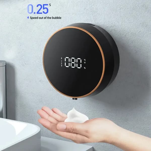 Smart Digital Display Sensor Tvåldispenser Badrumsskum Väggmonterad Gel