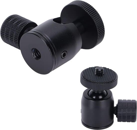 Mini stativkuglehoved med 1/4 tomme skrue og skoadapter til DSLR-kamera ringlys (sort kugle)