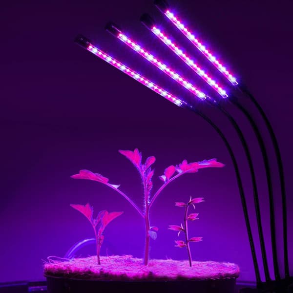 Växtbelysning - LED fullspektrum - 40 watt - Automatisk timer 3/9/12 timmar - Adapter ingår
