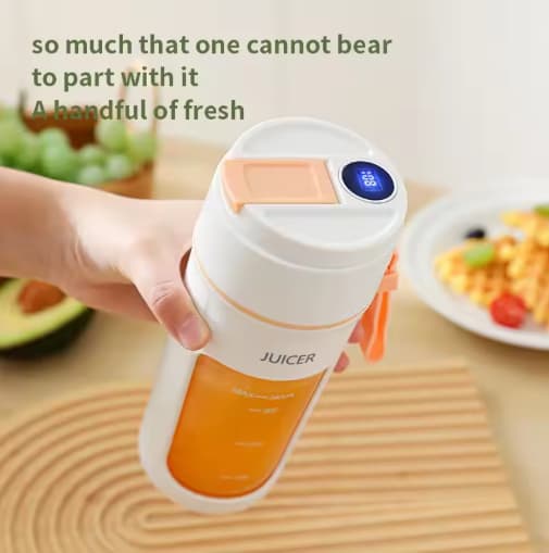 Juicing Cup, Multi-use Juicer m/ Digital Disp. & USB Genoplad. El-blender - Pink