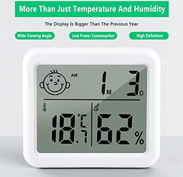 Digital inomhustermometer temp. & luftfuktighetsmätare mini LCD-termometer & hygrometer för växthus, barnrum, sovrum, kontor
