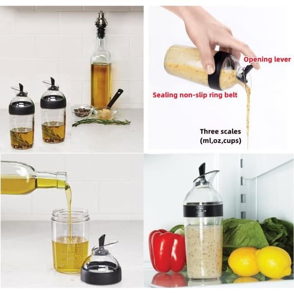 Salatdressing Shakerkop - 240 ml - Sort - Rustfrit Stål - Sauceblender