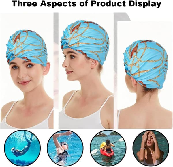 Elastisk badmössa polyester pool kvinnor män långt hår