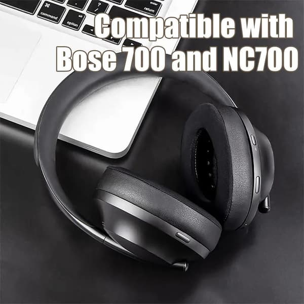 Ørepuder til Bose 700/NC700, kunstlæder, 1 par, sort