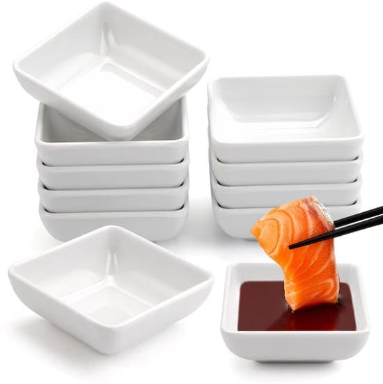 Dippskålar set - 10 delar - vit - plast - 7.5x7.5x3 cm