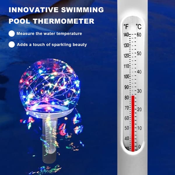 Flytande pooltermometer Lättläst nattpool bubbelpool spa