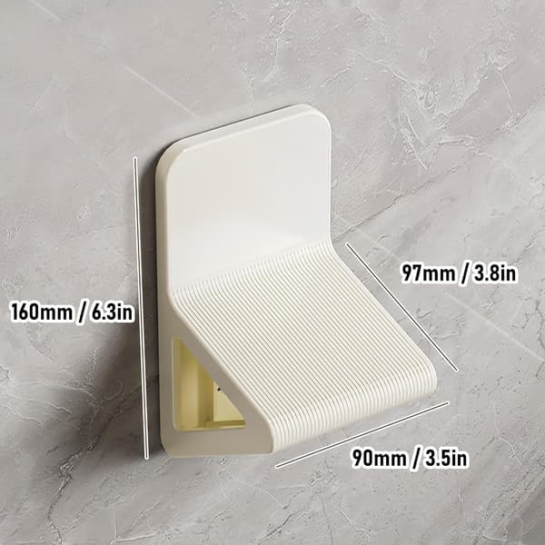 2-pack duschfotpall - Borrfri väggmonterad triangulär halkfri pall för rakning av ben, duschfotpallfäste (beige)