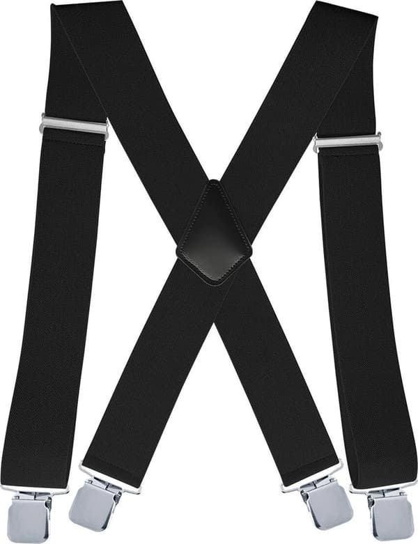 Herreseler, elastiske, X-formede, med 4 metalspænder, justerbare.