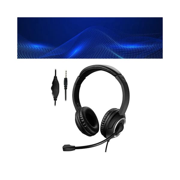 Computerheadset, 3,5 mm jack, velegnet til onlinekurser, med støjreduktionsfunktion, bærbart professionelt stemmeheadset.
