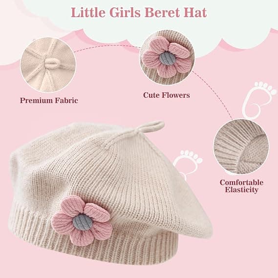Babyhue Efterår Vinter Strikket Baret - Beige