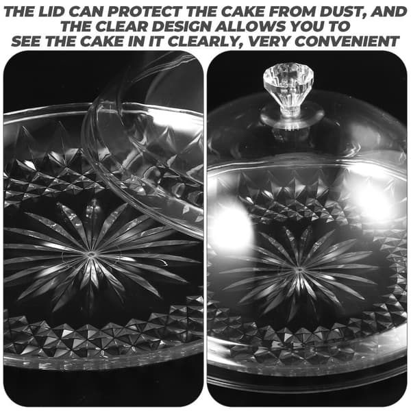 Tårtserveringsfat med transparent lock, dessertställ