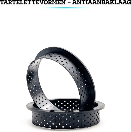 12-pak Tærteform - 8 cm Diameter - Kagering - Mini Bageform - Kageform - Sort