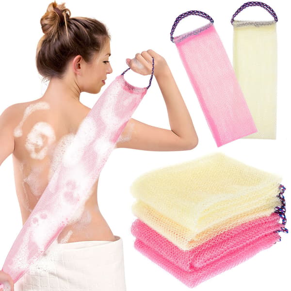 2-pack exfolierande handdukar ryggluffa bad lång