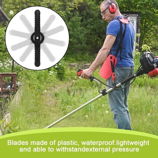 Udskiftningsklinger til græstrimmer - Plastklinger - Plænepleje - Holdbart ABS-materiale - 40 Stykker - Sort