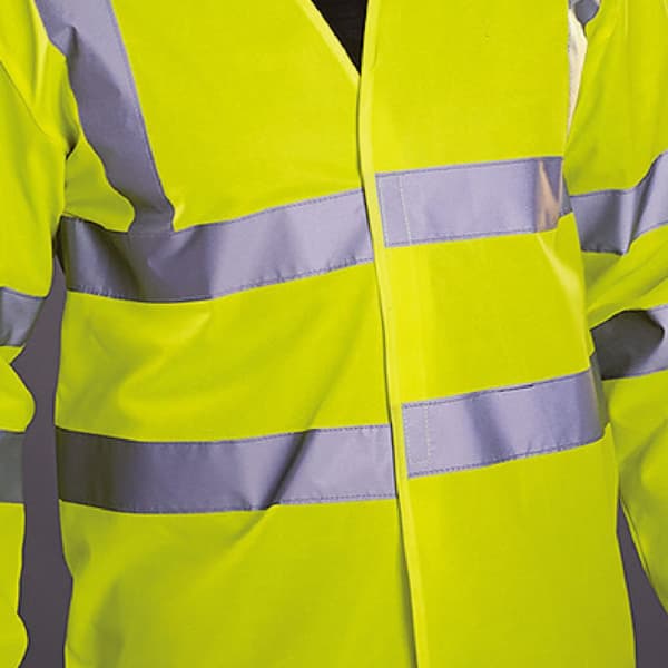 Høj-synlig langærmet sikkerhedsvest arbejdsjakke