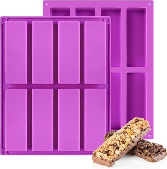Lilla 8-rums silikone chokolade energibarform
