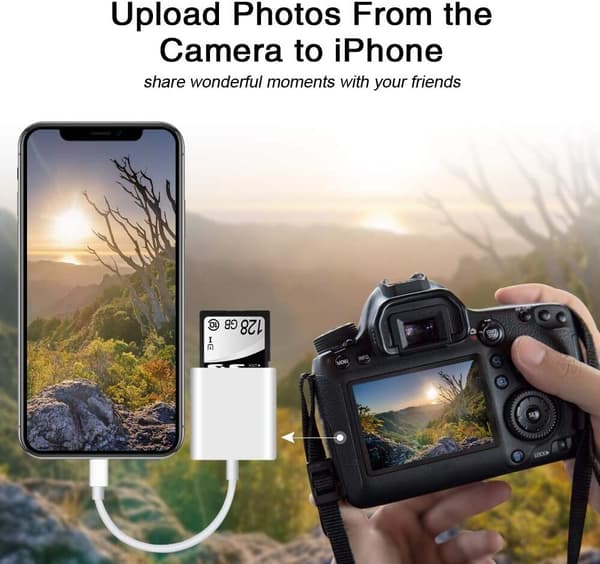 SD TF-kortläsarsats iPhone iPad SD-adapter Trail Game Camera Viewer