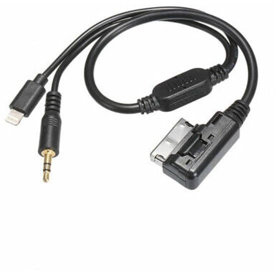 3,5 mm AUX-interfaceadapter til Audi, Volkswagen, MDI, AMI, iPad og iPhone 5/6S, med kabelforbindelse.