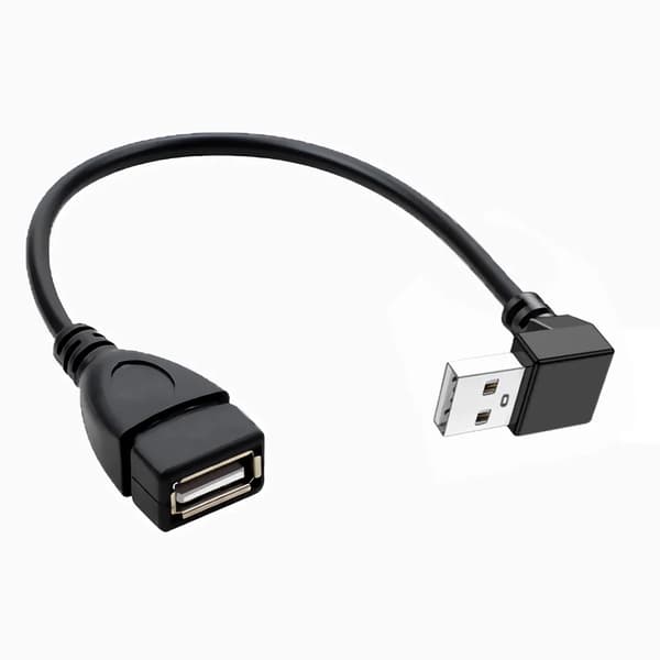USB 2.0 Stik Adapter Forlænger Kabel 90° Bøj Ned