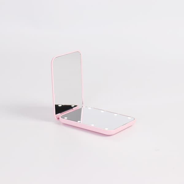Bærbart Mini Håndholdt Makeupspejl Kompakt LED - Hvid